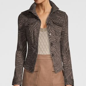 Zebra print denim jacket